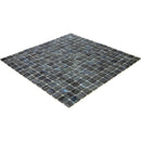Brushed Black & Blue Mixed Squares Glass Pool Tile | Tile Club