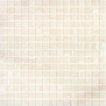 Brushed Cream White Squares Glass Pool Tile Sample