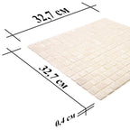 Brushed Cream White Squares Glass Pool Tile | Tile Club