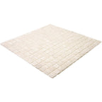 Brushed Cream White Squares Glass Pool Tile | Tile Club