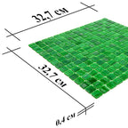 Brushed Emerald Green Squares Glass Pool Tile | Tile Club