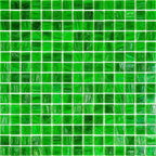 Brushed Emerald Green Squares Glass Pool Tile Sample