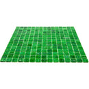 Brushed Emerald Green Squares Glass Pool Tile | Tile Club