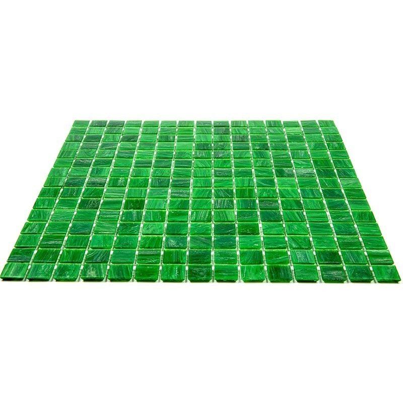 Brushed Emerald Green Squares Glass Pool Tile | Tile Club