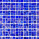 Brushed Navy Blue Squares Glass Pool Tile Sample