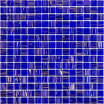 Brushed Navy and Gold Mixed Squares Glass Pool Tile