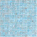 Brushed Powder Blue Mixed Squares Glass Pool Tile Sample