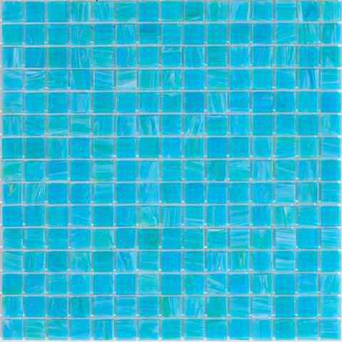 Brushed Sea Blue Squares Glass Pool Tile