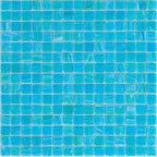 Brushed Sea Blue Squares Glass Pool Tile