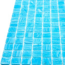 Brushed Sky Blue Mixed Squares Glass Pool Tile | Tile Club