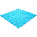 Brushed Sky Blue Mixed Squares Glass Pool Tile | Tile Club