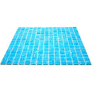 Brushed Sky Blue Mixed Squares Glass Pool Tile | Tile Club