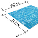 Brushed Sky Blue and White Mixed Squares Glass Pool Tile | Tile Club