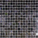 Brushed Sparkly Pearl Black Glossy Squares Glass Pool Tile