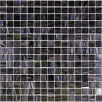 Brushed Sparkly Pearl Black Squares Glass Pool Tile Sample