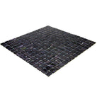 Brushed Sparkly Pearl Black Squares Glass Pool Tile | Tile Club