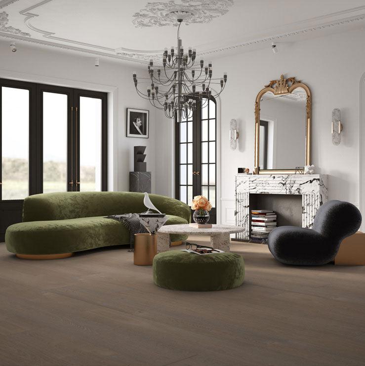 Bungalow Brushed Walnut Brown Oak Engineered Hardwood Sample
