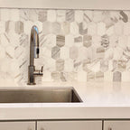 Calacatta Gold Elongated Hexagon Kitchen Backsplash Tile