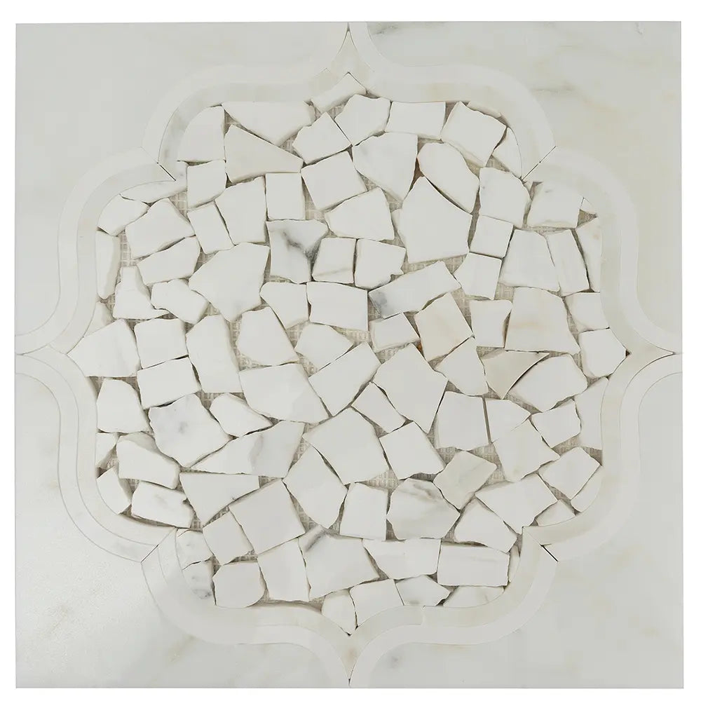 Santorini Medallion White Sample | Tile Club