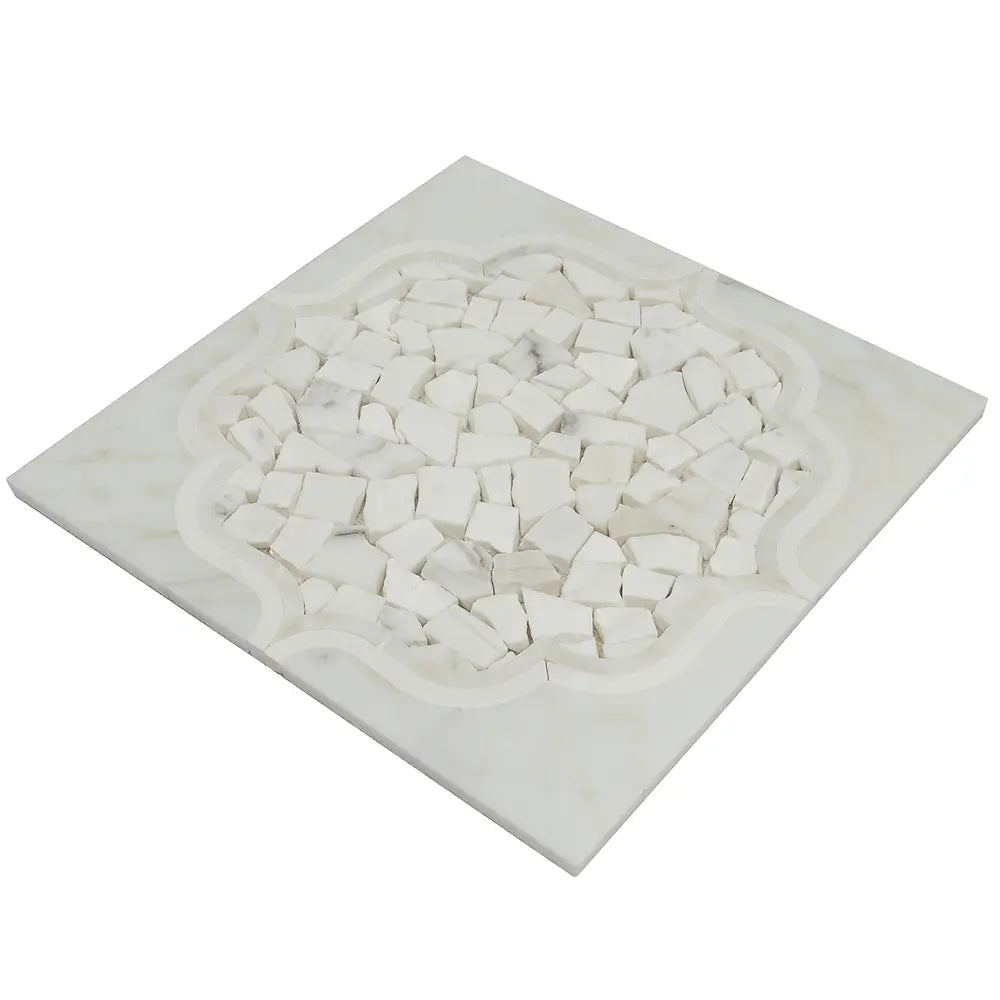 Santorini Medallion White Sample | Tile Club