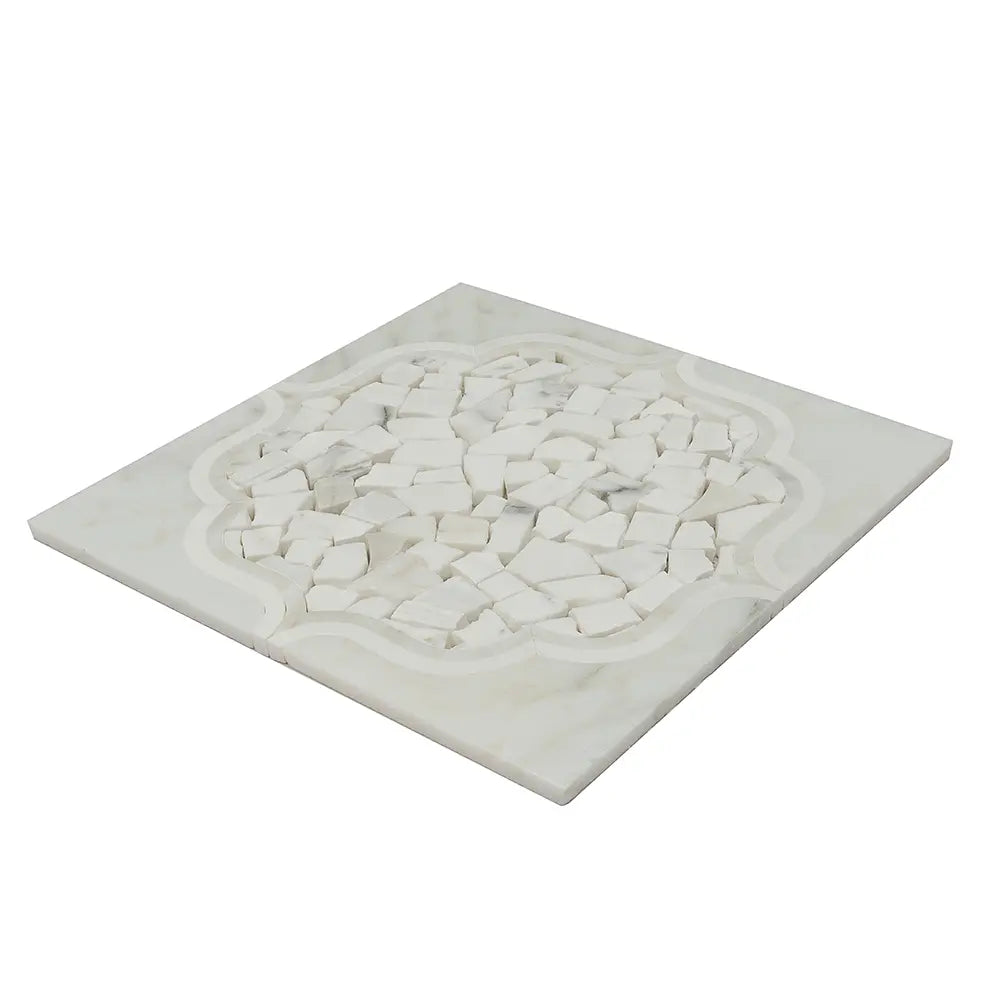 Santorini Medallion White Sample | Tile Club