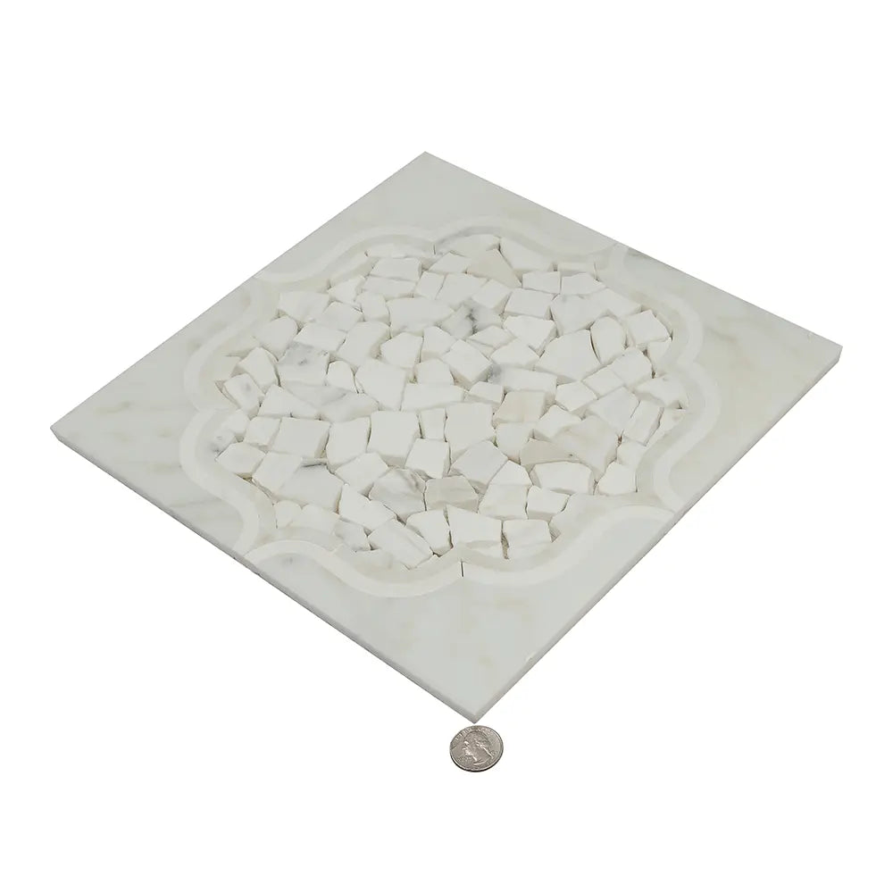 Santorini Medallion White Sample | Tile Club