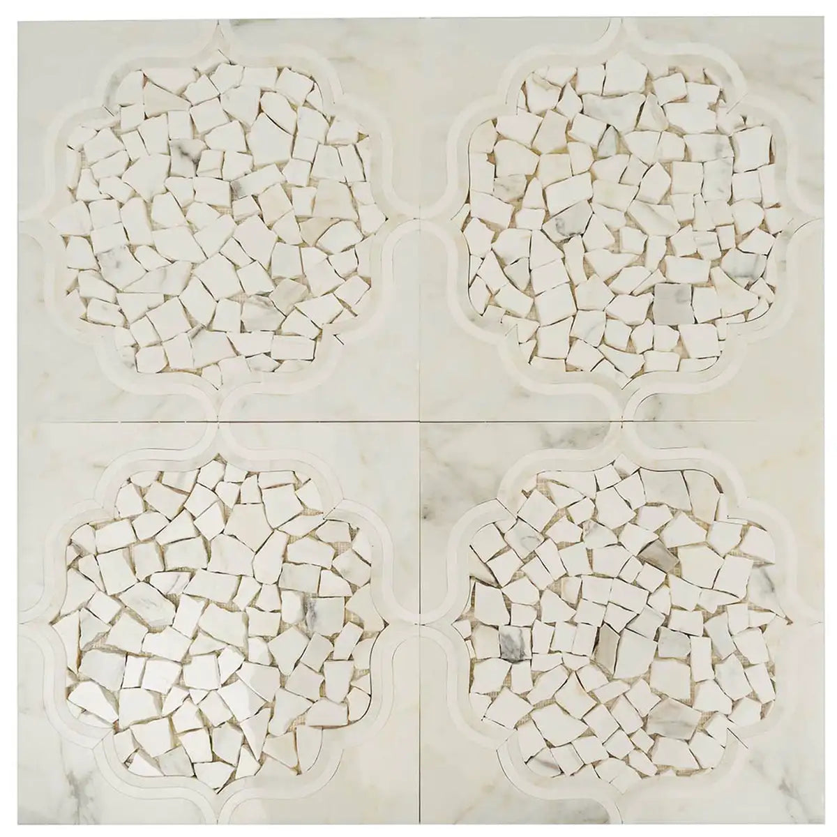 Santorini Medallion White Marble Mosaic Tile | Tile Club