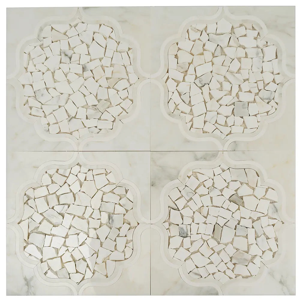 Santorini Medallion White Sample | Tile Club