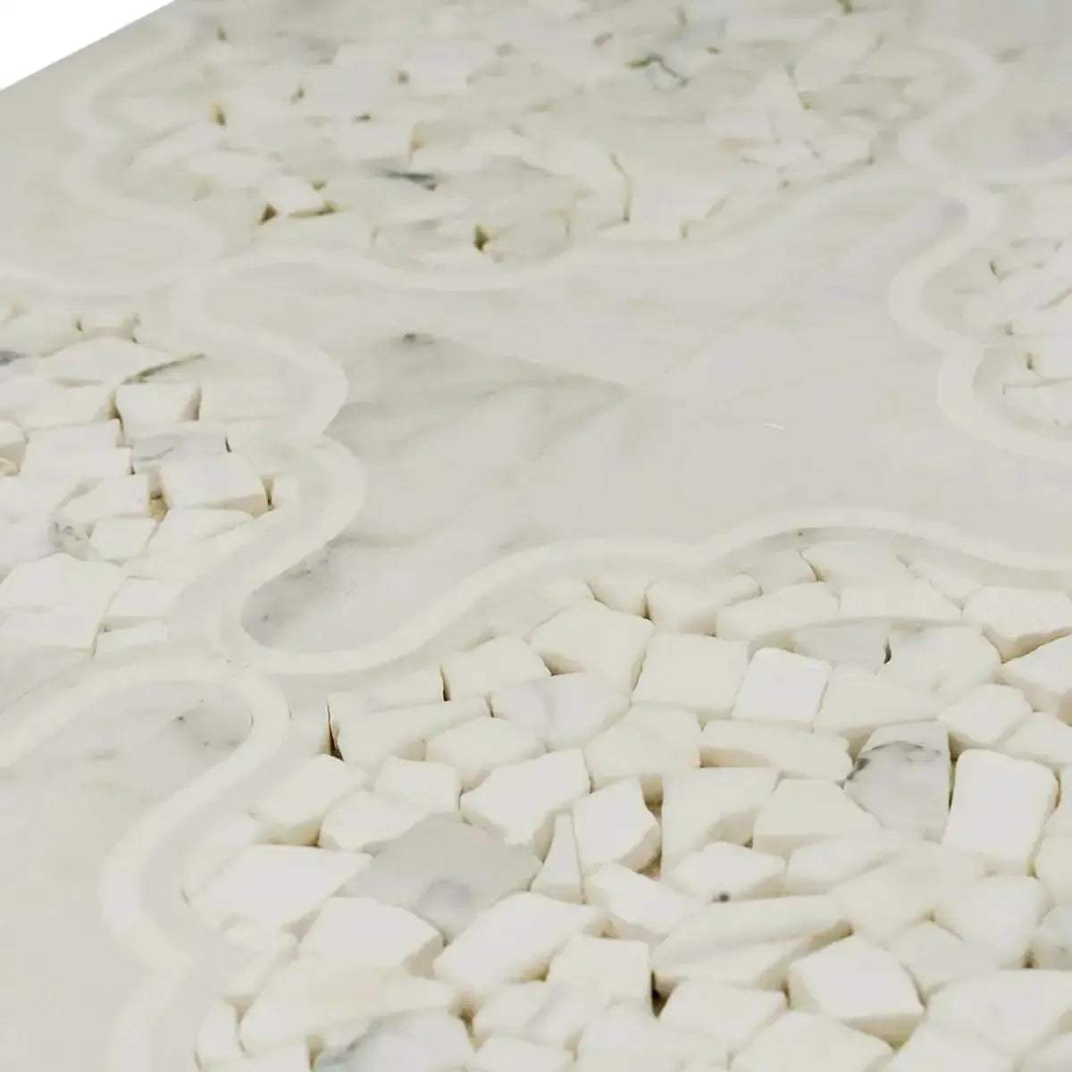 Santorini Medallion White Marble Mosaic Tile | Tile Club