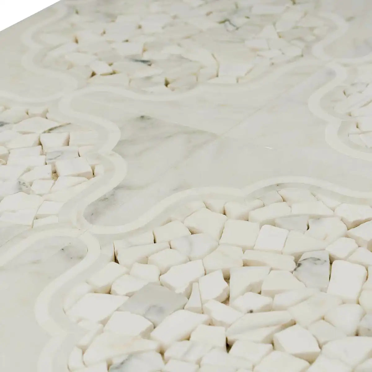 Santorini Medallion White Marble Mosaic Tile | Tile Club