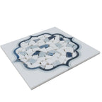 Santorini Medallion Blue Marble Mosaic Tile | Tile Club