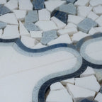 Santorini Medallion Blue Marble Mosaic Tile | Tile Club