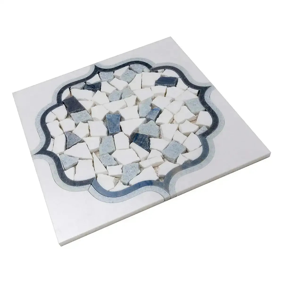 Santorini Medallion Blue Marble Mosaic Tile | Tile Club