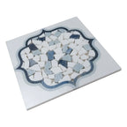 Santorini Medallion Blue Marble Mosaic Tile | Tile Club