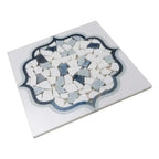 Santorini Medallion Blue Marble Mosaic Tile | Tile Club