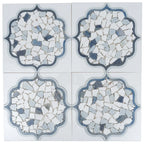 Santorini Medallion Blue Marble Mosaic Tile | Tile Club