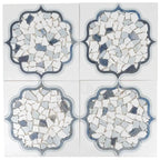 Santorini Medallion Blue Marble Mosaic Tile | Tile Club