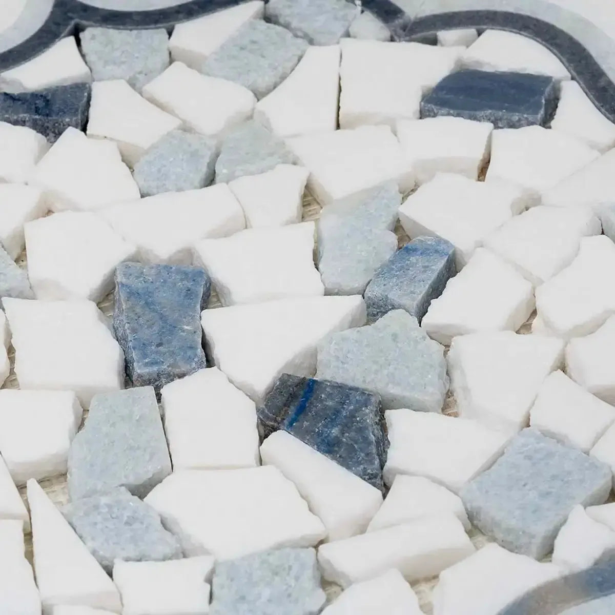 Santorini Medallion Blue Marble Mosaic Tile | Tile Club
