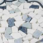 Santorini Medallion Blue Marble Mosaic Tile | Tile Club