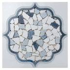 Santorini Medallion Blue Marble Mosaic Tile | Tile Club