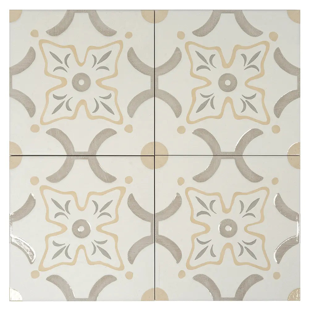 San Clemente Taupe Flower 8.78 x 8.78 Porcelain Tile | Tile Club