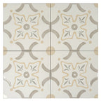 San Clemente Taupe Flower 8.78 x 8.78 Porcelain Tile | Tile Club