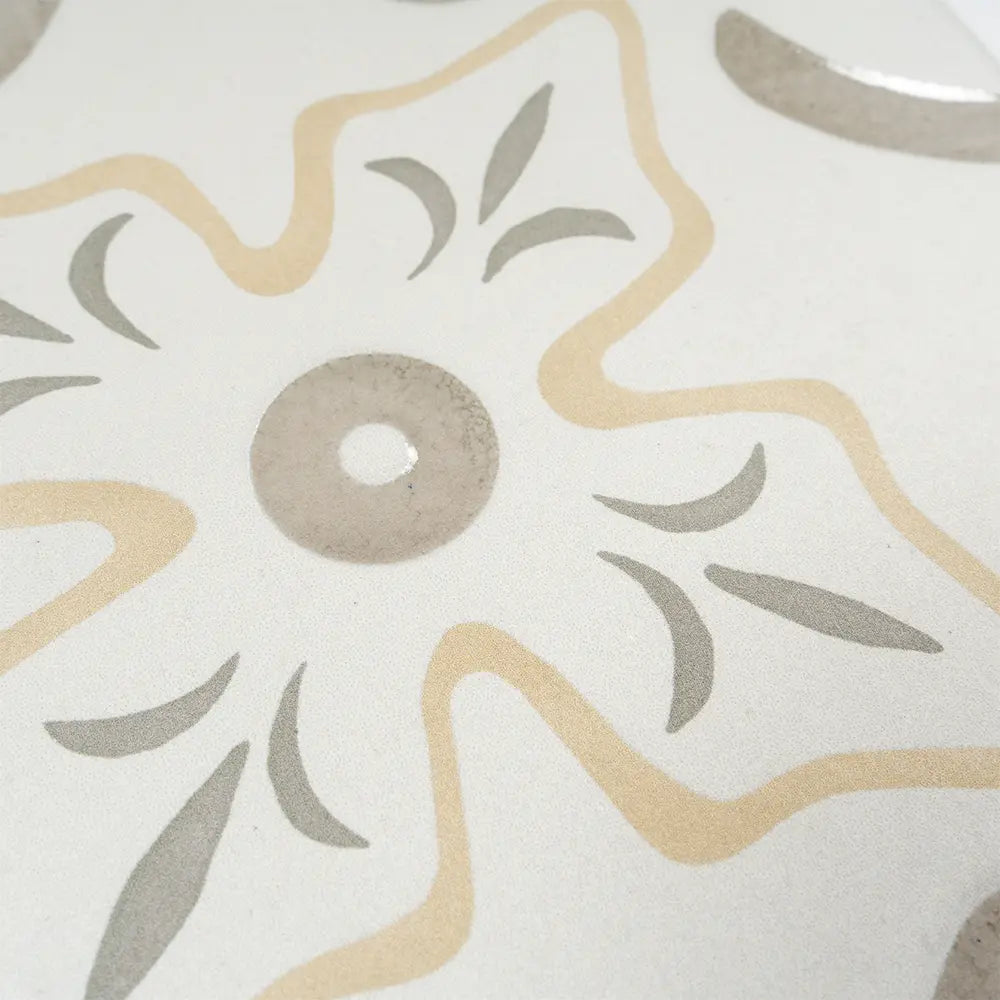 San Clemente Taupe Flower 8.78 x 8.78 Porcelain Tile | Tile Club