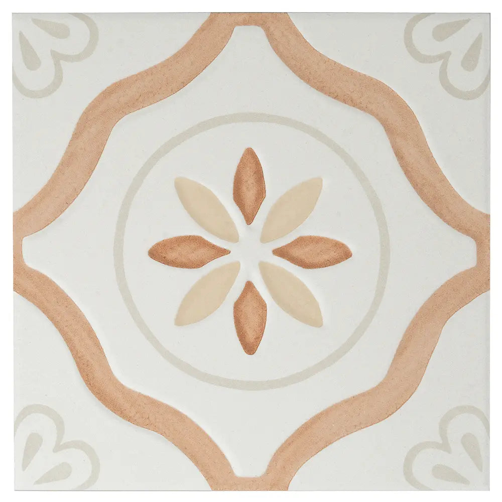 San Clemente Terracotta Petals 8.78 x 8.78 Porcelain Tile | Tile Club