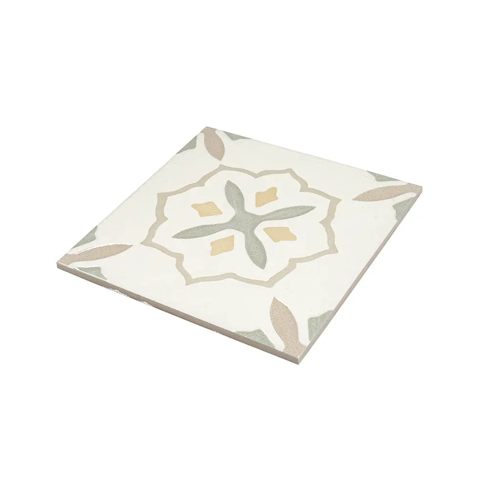 San Clemente Olive Flower 8.78 x 8.78 Porcelain Tile | Tile Club