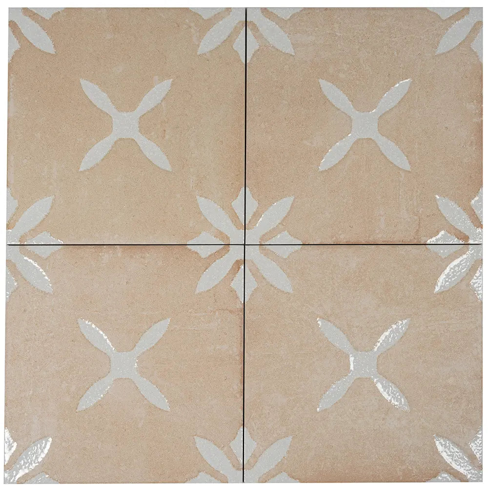 San Clemente Terracotta Flower 8.78 x 8.78 Porcelain Tile | Tile Club