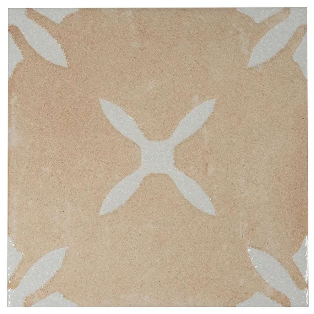 San Clemente Terracotta Flower 8.78 x 8.78 Porcelain Tile | Tile Club
