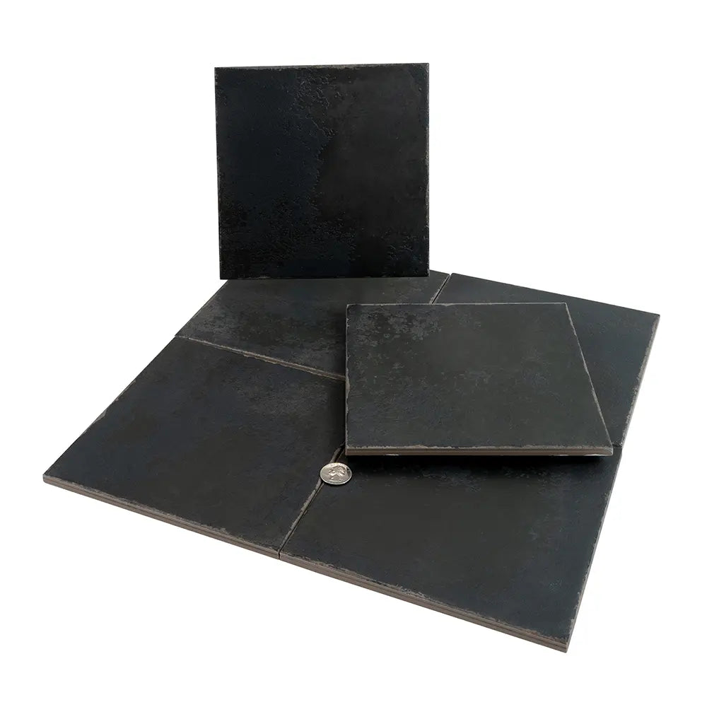 Ursa Black Square 7.87x7.87 Porcelain Tile | Tile Club
