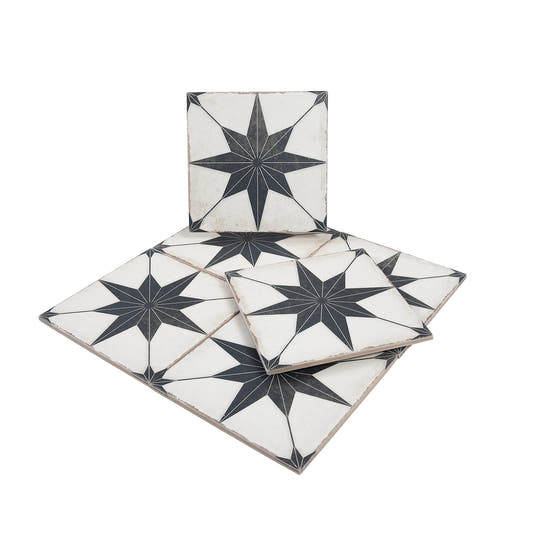 Ursa Black Star 7.87 x 7.87 Porcelain Tile | Tile Club