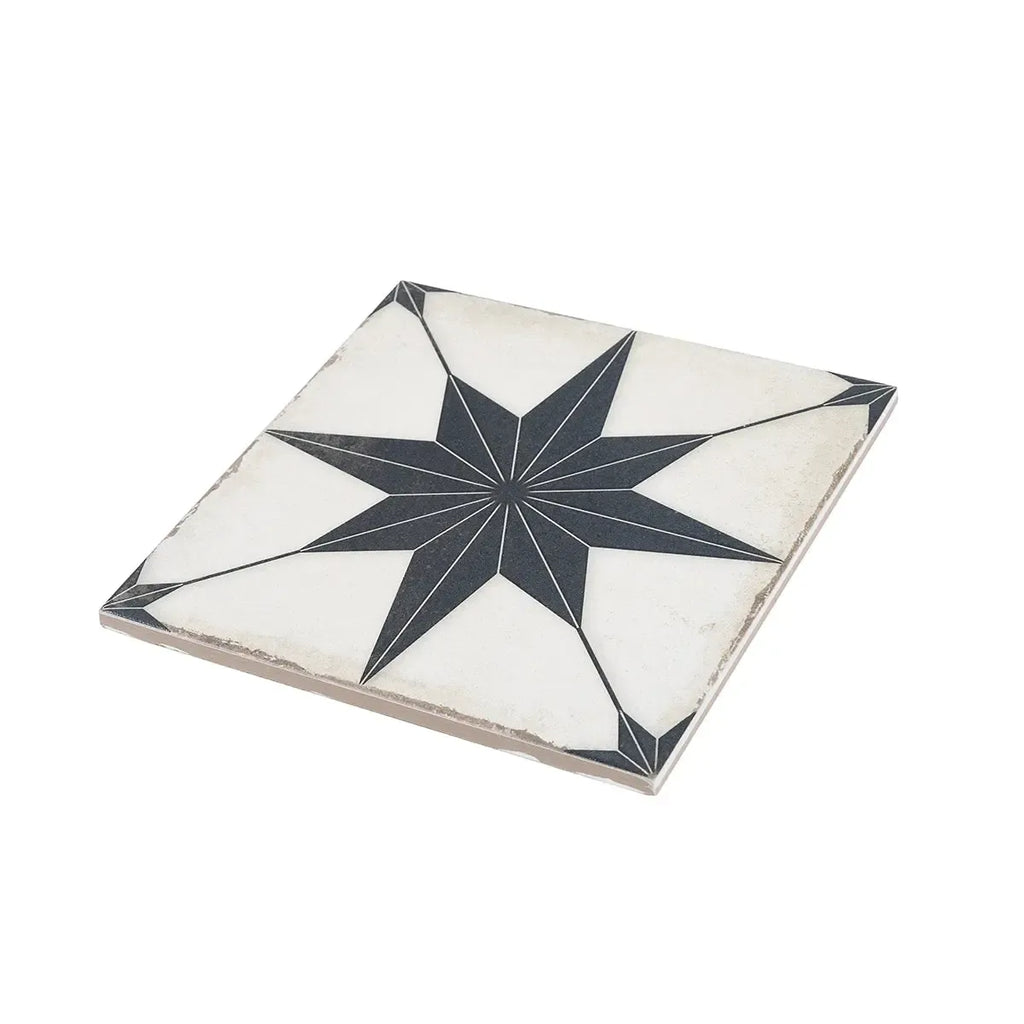 Ursa Black Star 7.87 x 7.87 Porcelain Tile | Tile Club